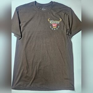 Coors Banquet Graphic T-Shirt Mens Medium Brown Graphic Rodeo Themed Beer‎ Tee